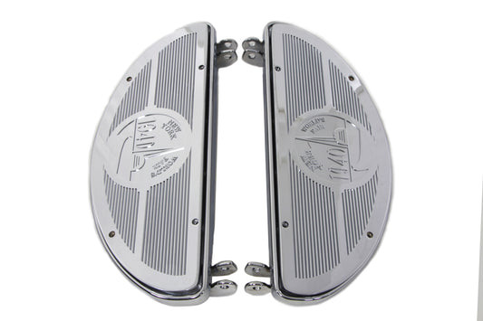 Chrome Driver Half Moon Footboard Kit For Harley-Davidson 1936-1980