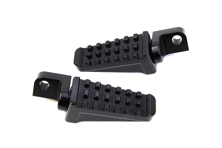 Black Racer Style Adjustable Footpeg Set For Harley-Davidson