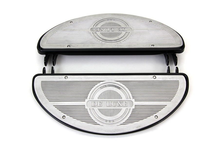 Black Driver Half Moon Deluxe Footboard Set For Harley-Davidson 1936-1984
