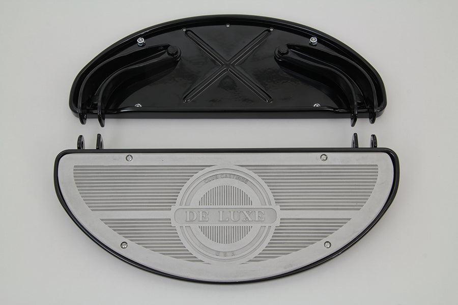 Black Driver Half Moon Deluxe Footboard Set For Harley-Davidson 1936-1984