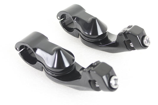 Black Short Angled Adjustable Highway Peg Mount Kit For Harley-Davidson