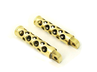 Brass Footpeg Set Swiss Cheese Style For Harley-Davidson