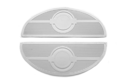 Half Moon Footboard White Mat Set For Harley-Davidson 1940-1973