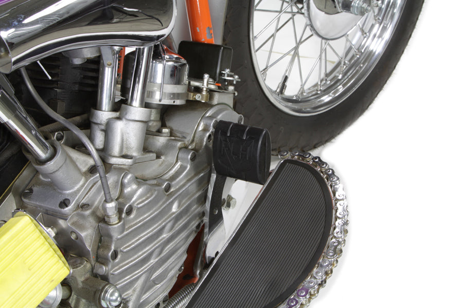 Black Rubber Brake Pedal Pad With FLH Logo For Harley-Davidson 1936-1984