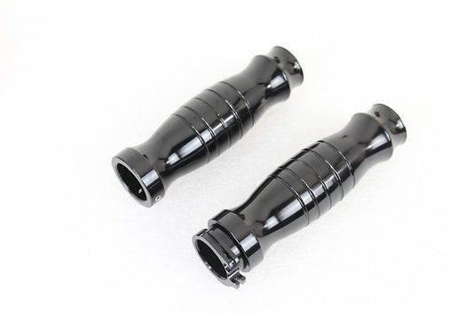 Profile Barrel Billet Hand Grip Set Black For Harley-Davidson