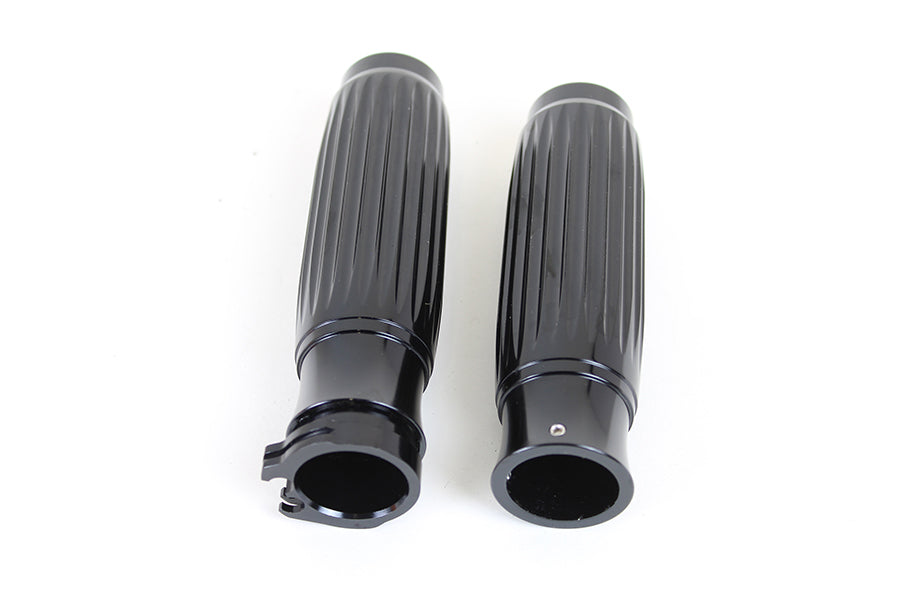 Rib Style Billet Hand Grip Set Negro Para Harley-Davidson