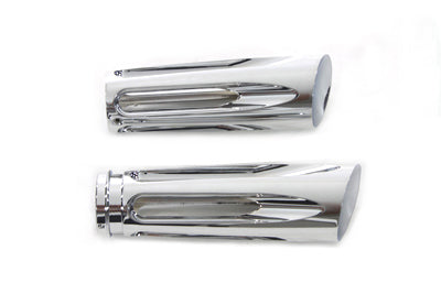 Chrome Billet Slasher Style Grip Set For Harley-Davidson With Electronic Throttle