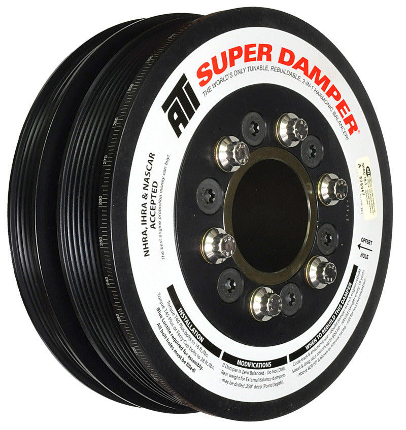 ATI Dämpfer – 7,48 Zoll – Alum – 6/4 Grv – LS3 Camaro – 10–15 – Gen 3 Vortec Truck – 6 Bolzen – LS