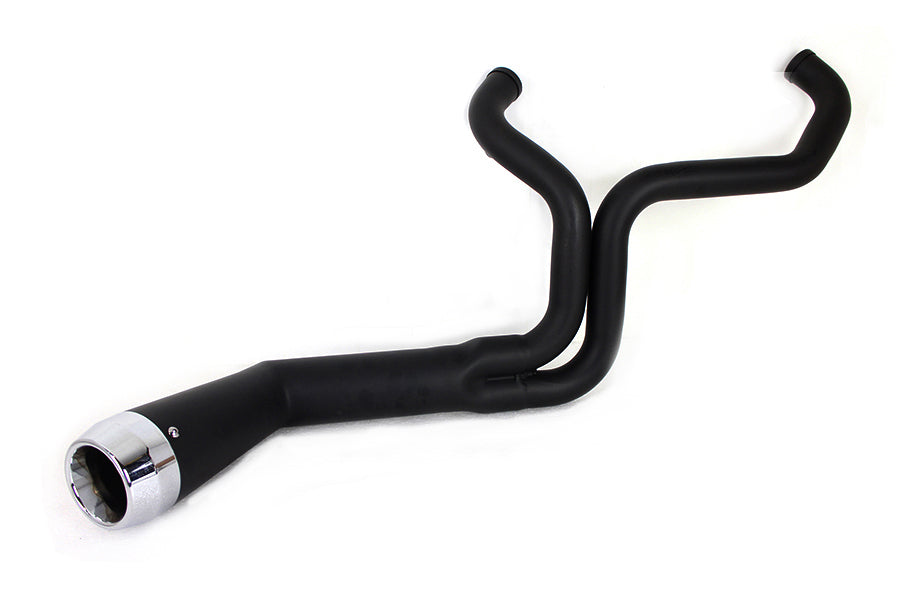 Offset Megaphone 2:1 Exhaust Black For Harley-Davidson Touring 2006-2016