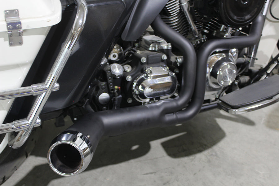 Offset Megaphone 2:1 Auspuff schwarz für Harley-Davidson Touring 2006-2016