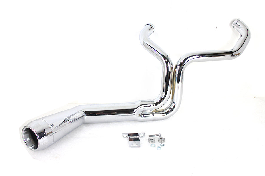 Offset Megaphone 2:1 Exhaust Chrome For Harley-Davidson Touring 2006-2016