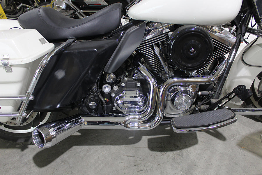 Offset Megaphone 2:1 Exhaust Chrome For Harley-Davidson Touring 2007-2016