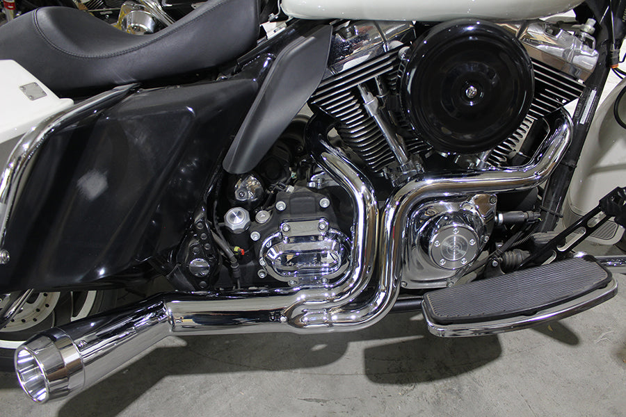 Offset Megaphone 2:1 Exhaust Chrome For Harley-Davidson Touring 2007-2016