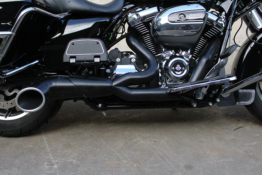 Lakester Style Auspuffanlage schwarz für Harley-Davidson Touring Milwaukee Eight