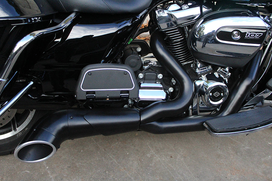 Lakester Style Auspuffanlage schwarz für Harley-Davidson Touring Milwaukee Eight