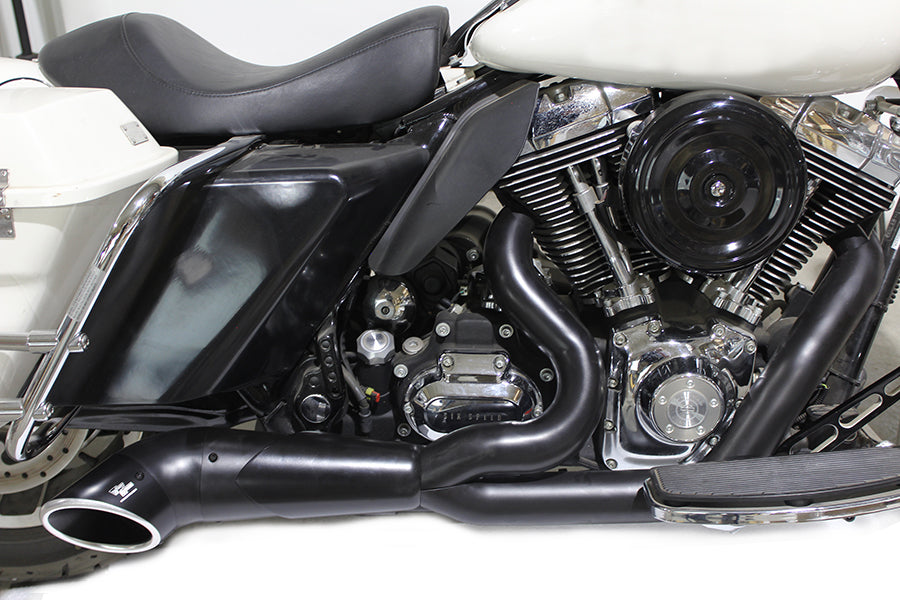 Lakester Style 2:1 Exhaust Black For Harley-Davidson Touring 1996-2016
