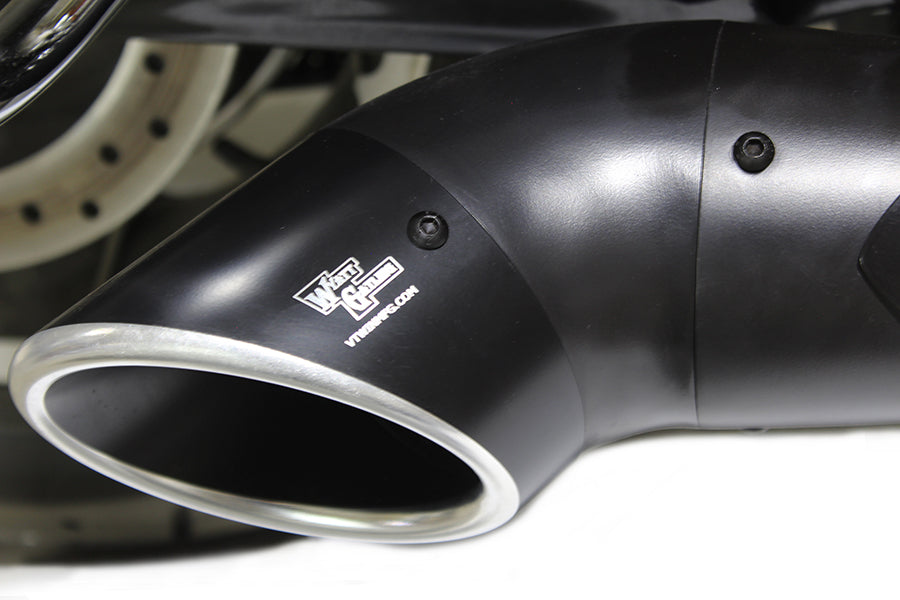 Lakester Style 2:1 Exhaust Black For Harley-Davidson Touring 1996-2016