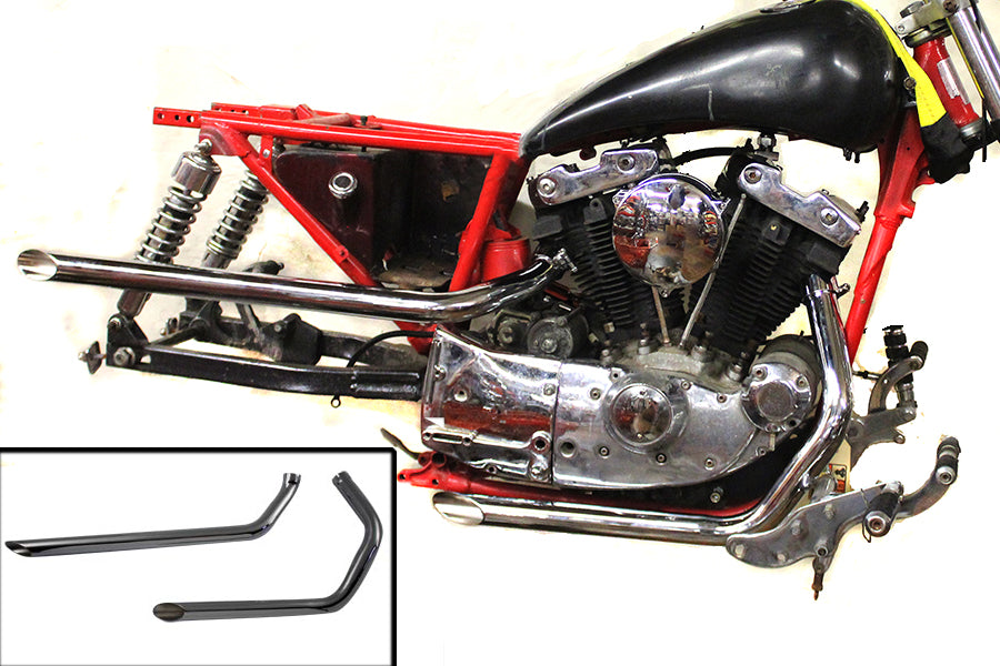 Juego de tubos de arrastre de escape Slash Cut para Harley-Davidson Sportster Ironhead 1957-1978