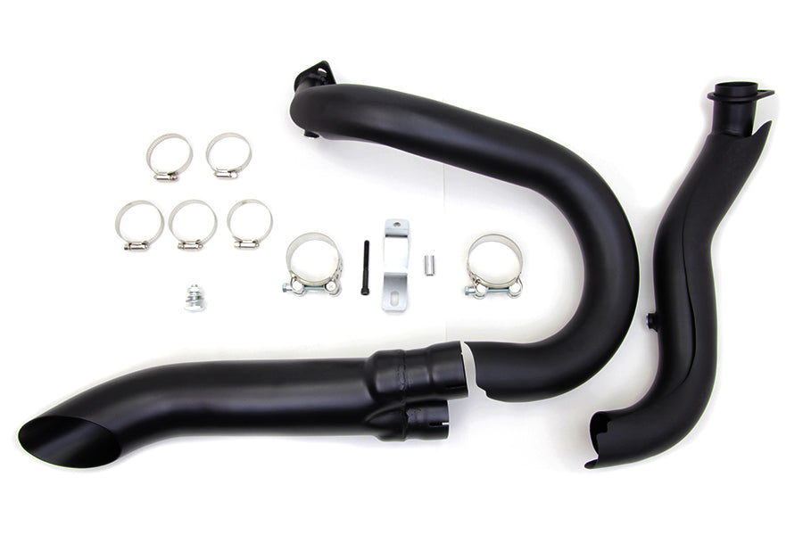 Lakester Black 2 into 1 Exhaust For Harley-Davidson Shovelhead 1970-1984