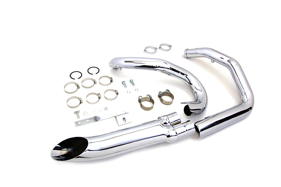 Lakester 2 into 1 Exhaust Header Set Chrome For Harley-Davidson Sportster 1986-2003