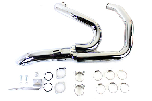 Chrome 2 Into 1 Lakester Style Exhaust System For Harley-Davidson Sportster