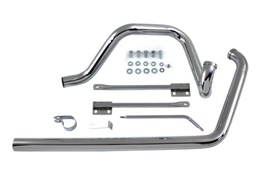 True Dual Exhaust Pipe System Chrome For Harley-Davidson Softail 1995-1999