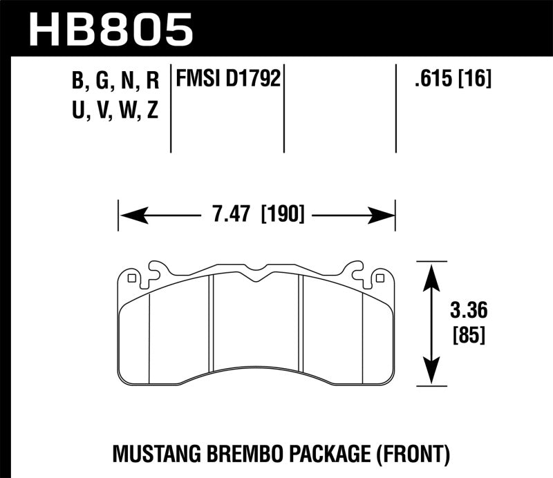 Hawk 15-17 Ford Mustang Brembo-Paket DTC-70 Bremsbeläge vorne