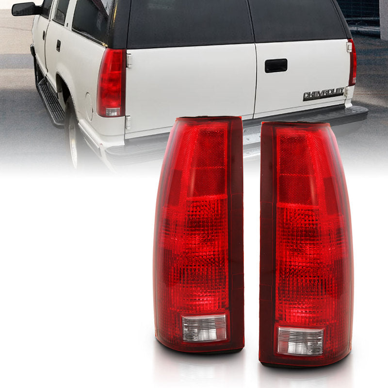 ANZO 1988-1999 Chevy C1500 Rücklicht rot/klare Linse mit Platine (OE-Ersatz)
