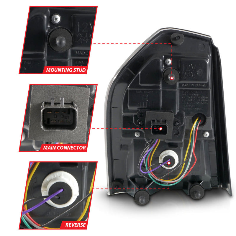 ANZO 11-14 Chrysler 300 LED-Rücklichter, schwarz, mit sequentiellem