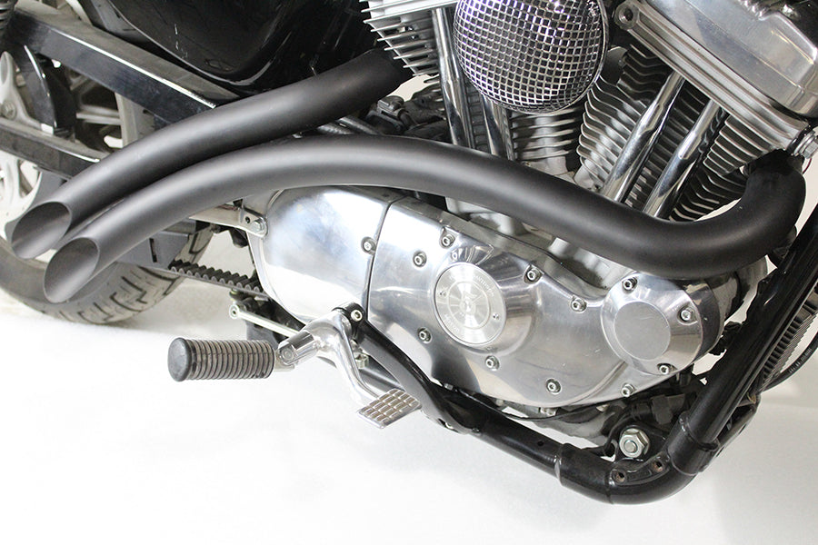 Curved Radius Exhaust Header Set Black For Harley-Davidson Sportster