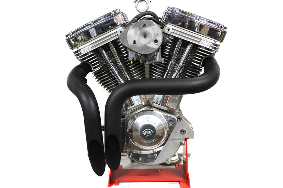 Straight Down Drag Pipe Exhaust Set Black For Harley-Davidson Softail 2006-2017