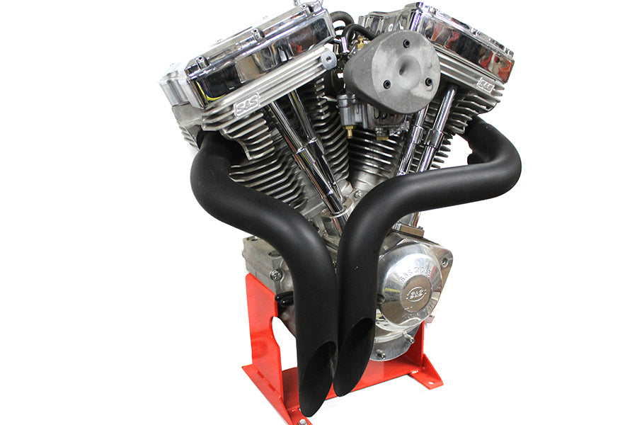 Straight Down Drag Pipe Exhaust Set Black For Harley-Davidson Softail 2000-2017