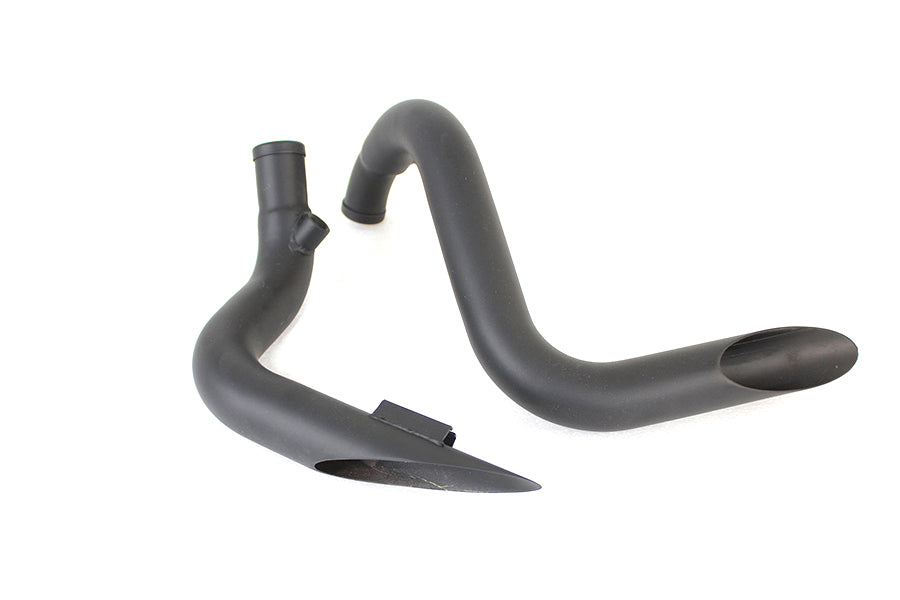 Straight Down Drag Pipe Exhaust Set Black For Harley-Davidson Softail 2000-2017