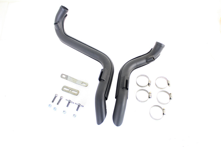 Straight Down Drag Pipe Set Black For Harley-Davidson Softail 1986-2017