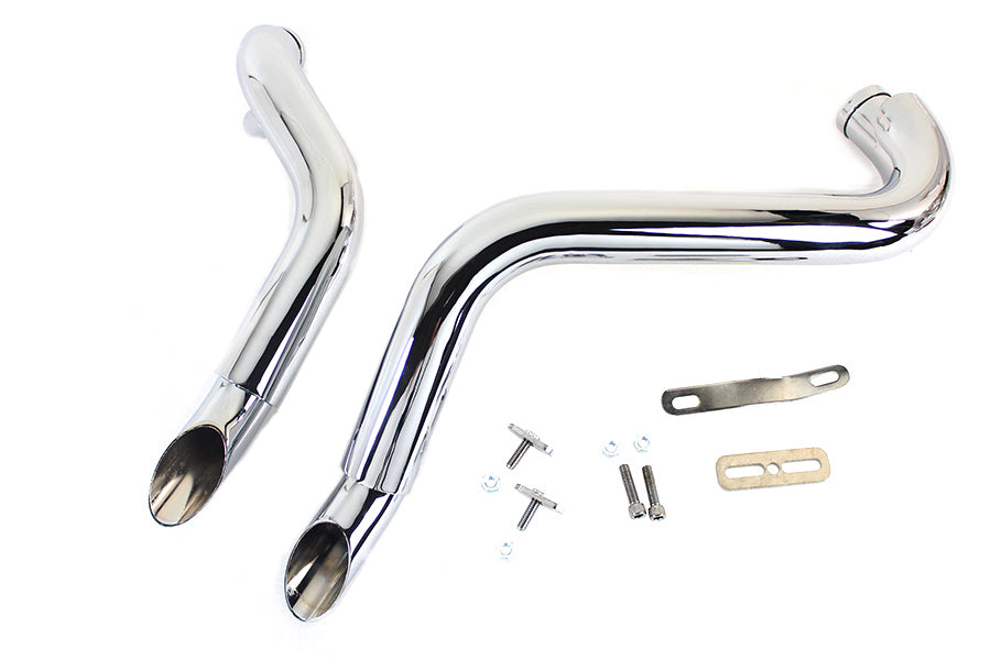 Straight Down Drag Pipe Set Chrome For Harley-Davidson Softail 1986-2017