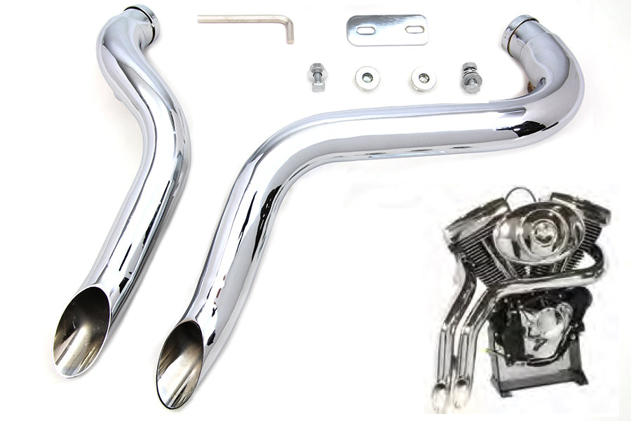 2" LAF Downdraft Exhaust Header Set For Harley-Davidson 1986-2017