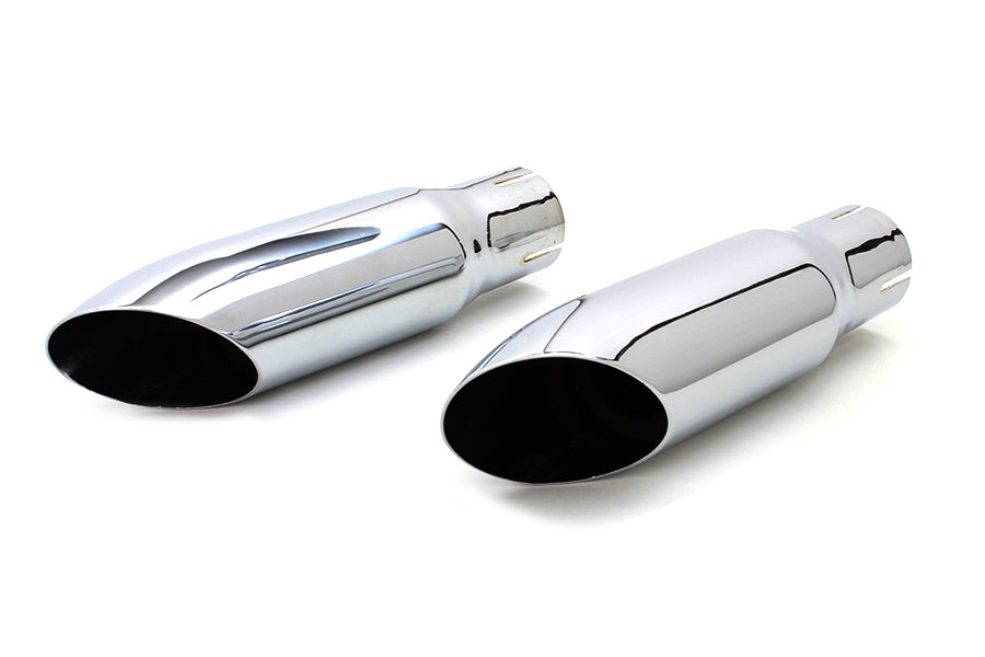 Chrome Mini Exhaust Slip-On Tip Set For Harley-Davidson