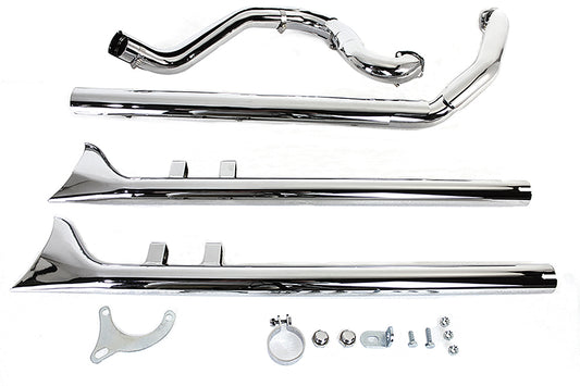 Chrome True Dual Exhaust Header With Fishtails For Harley-Davidson Touring