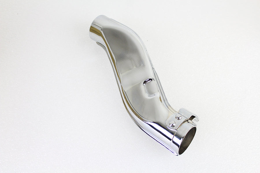 Chrome Flat Squash Pipe with Tab For Harley-Davidson 1936-1964