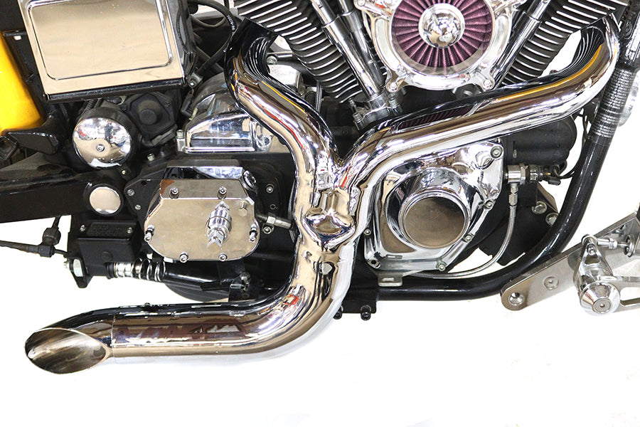 2:1 Lakester Side Pipe Exhaust Chrome For Harley-Davidson Dyna 2006-2017