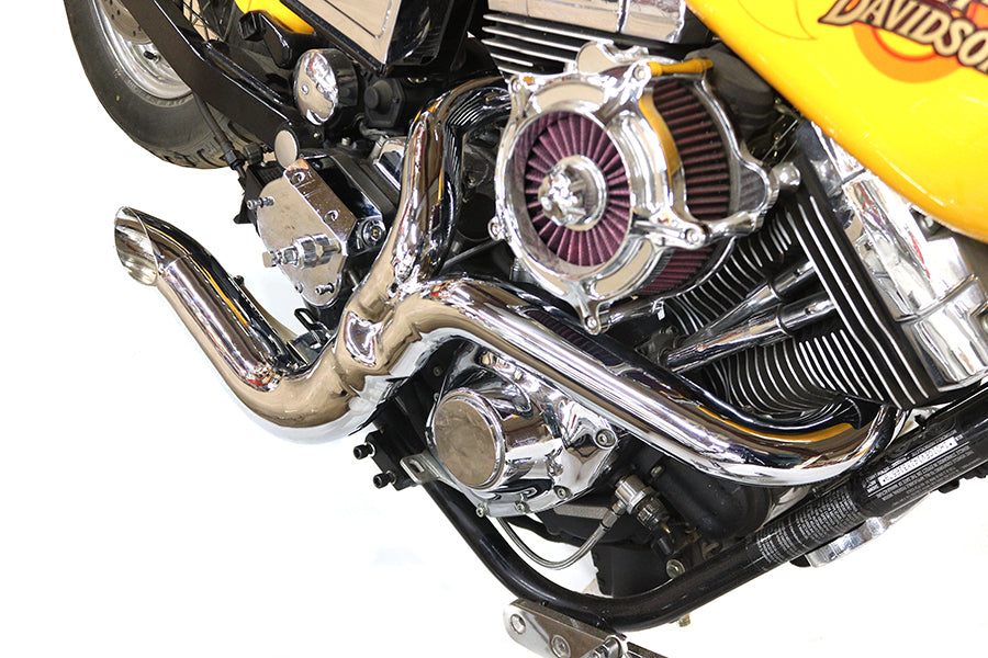 2:1 Lakester Side Pipe Exhaust Chrome For Harley-Davidson Dyna 2006-2017