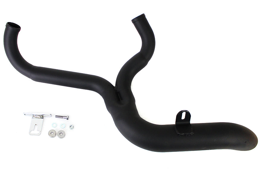 2 Into 1 Lakester Side Pipe Exhaust Black For Harley-Davidson Dyna 1991-2005