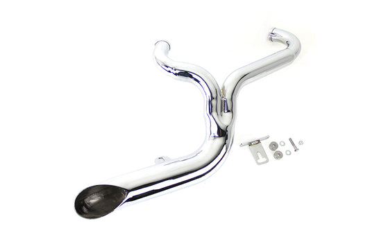 2 Into 1 Chrome Lakester Exhaust For Harley-Davidson Dyna 1991-2005