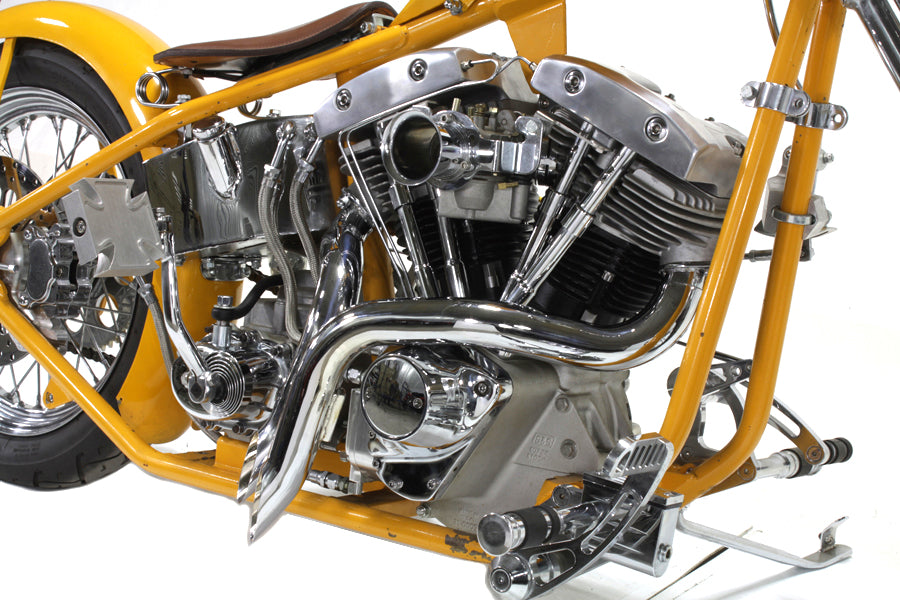 2" Chrome Down Draft Drag Pipes For Harley-Davidson Shovelhead 1970-1984