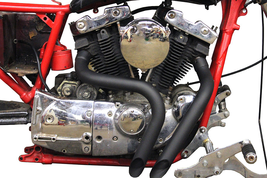 LAF Exhaust Header Set Black For Harley-Davidson Sportster Ironhead 1957-1985