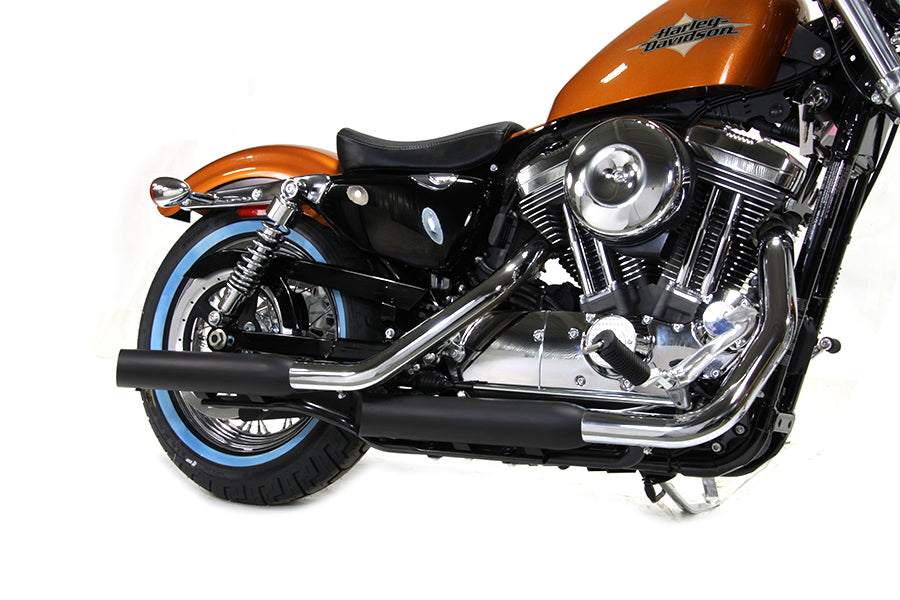 Street Cannon Black Side Slash Muffler Set For Harley-Davidson Sportster