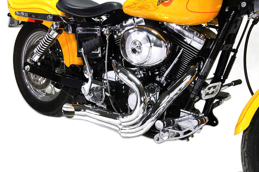 Lakester 2 into 1 Exhaust Pipe Header Kit Chrome For Harley-Davidson 1986-2011