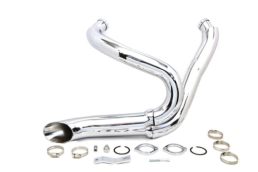 Lakester Chrome 2 Into 1 Exhaust For Harley-Davidson Softail And Dyna