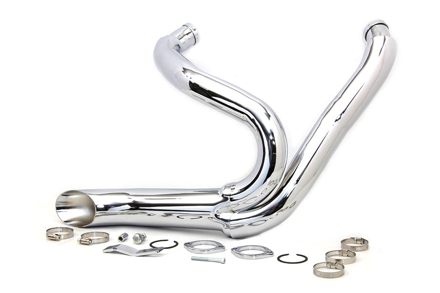 Lakester Chrome 2 Into 1 Exhaust For Harley-Davidson Softail And Dyna
