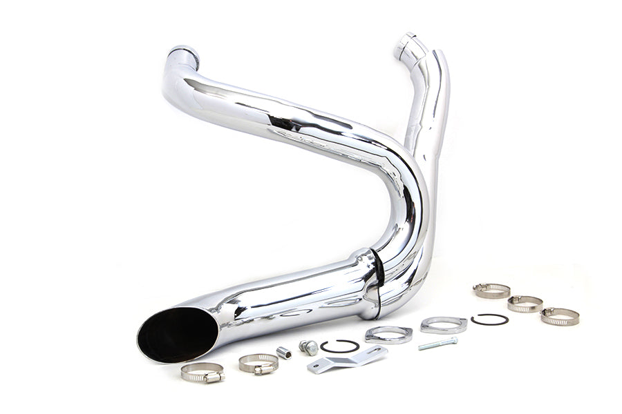 Lakester Chrome 2 Into 1 Exhaust For Harley-Davidson Softail And Dyna